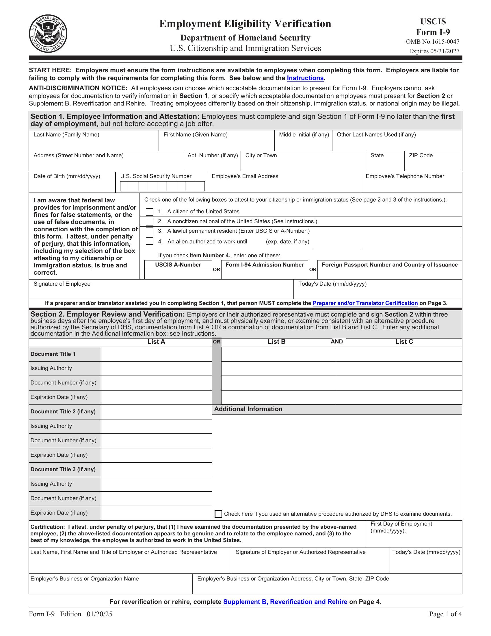 Form I-9 preview